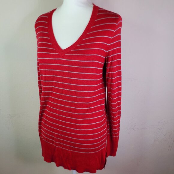 Maison Jules Juniors Red Striped Pullover Sweater S - Picture 3 of 10